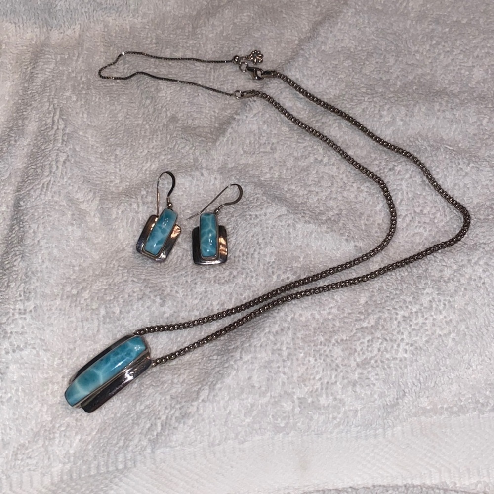 Real Marahlago Matching Necklace and Earring Set